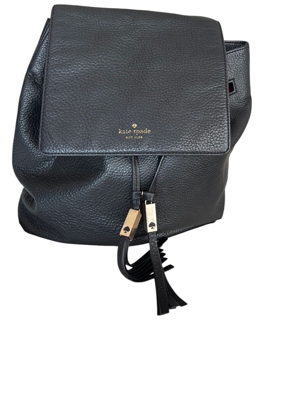 kate spade Black Pebbled Leather Tassel Backpack - Picture 2 of 4